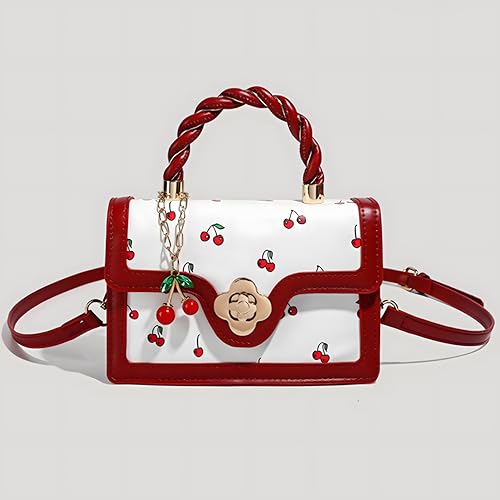 Cherry Purse Women Cherry Print Coquette Bag Cute Trendy Shoulder Bag Y2K Small Handbag Zip Crossbody Purse2