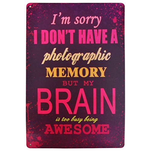 Image of Zesta Bathroom Decor Items Washroom Decor Tin Sign | Aesthetic Posters Wall Poster for Bedroom | Magnetic Cafe Decoration Items / Restaurant Decorations Items | Quirky Home Decor Bar Accent - Brain is too awesome