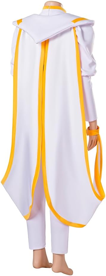 MelangCos Heroine Ororo Cosplay Costume White Queen Jumpsuit with Cape Halloween Outfit