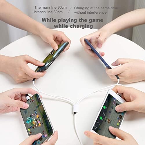 SDBAUX 3A 6 in 1 USB A/USB C Multi Charger Cable, Multi Phone Charger Cable USB A/USB C to 2 iP Micro USB Type C Cables Fast Charging for Cell Phone, Samsung- 1.2M