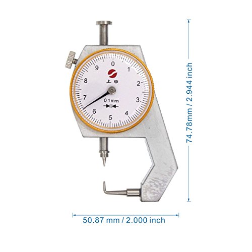 Calibrador de espesores con cabeza en forma de pasador, rango 0-10 mm, resolución 0,1 mm, lectura métrica miniatura 2
