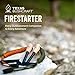 Texas Bushcraft Fire Starter Survival Kit - Ferro Rod Flint Fire Steel, Striker Tool | Cowhide Leather Tinder Bag | Emergency Paracord Bracelet Camping Gear