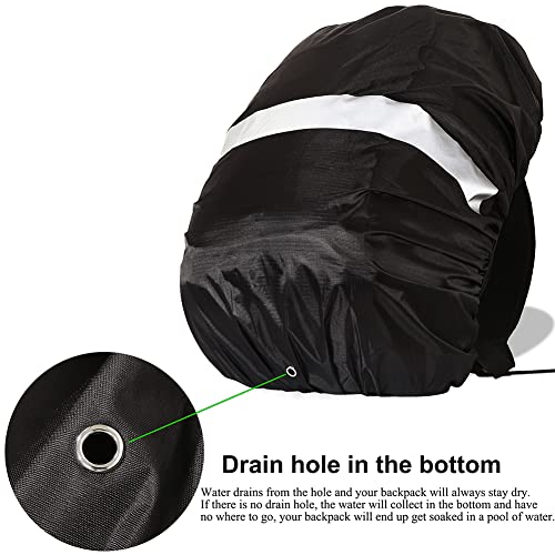 Evotopf Waterproof Backpack Rain Cover With Drain Hole & Safety Reflective Strip (Anti Slip Design, Tear-Resistant, Ultralight) For Camping, Hiking, Traveling, Biking, 60-70L, Black #TOP3