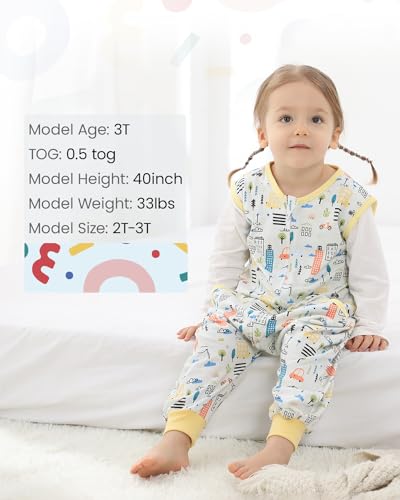 Image of HOMEAL Toddler Sleep Sacks 5t-7t - Sleeveless Sleep Sack with Legs