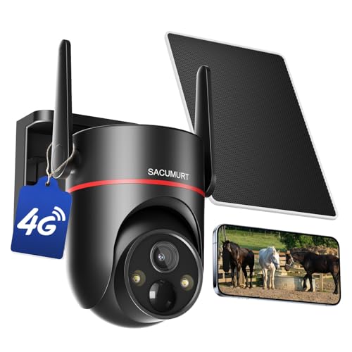 SACUMURT No WiFi Security Cameras Wireless Outdoor, Cellular Security Camera