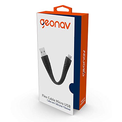 Cabo Micro USB Geonav Flexivel 12cm para Powerbank MI012B