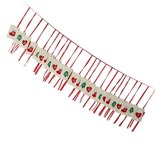 BORDTRACT Calendriers de l'Avent à Suspendre 24 Jours, Calendrier de l'Avent avec Compte à rebours Structure Fine en Feutre Décoration de Noël réutilisable pour Les décorations de Noël Cover