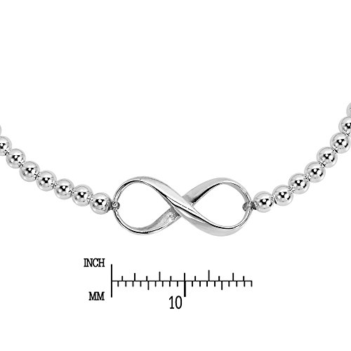 AeraVida Infinite Love and Friendship Sterling Silver Infinity Symbol Beaded Elastic Stretch Fit Charm Bracelet | Cute Infinity Symbol for Women Accessories | Jewelry Gift3
