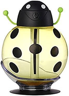 MONOLED Air Humidifier,Cool Mist Humidifier 260ML Beetle Cartoon Shape Air Humidifier 360 Degree Rotating Mini USB Humidifier for Car Office Home Desktop Water Supply Atomizer LED Light (Yellow)