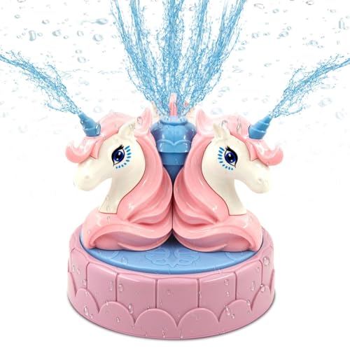Wassersprinkler Kinder, Sprinkler Kinder Spielzeug, Einhorn Sprinkler Wasserspielzeug Kinder Outdoor, Wassersprenkler Garten Kinder, Wasserspielzeug Garten Spielzeug für Mädchen