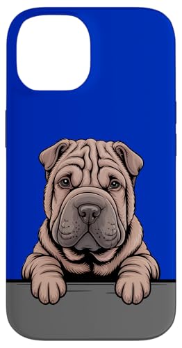 Shar Pei Funny Peeking Pocket Puppy Dog Lover Case for iPhone 14