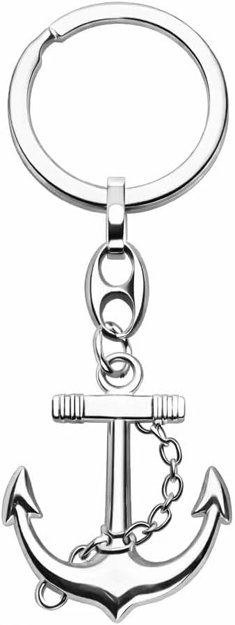 Ship Anchor Keychain Nautical Keychains Bag Charms for Women with Vintage Anchors Pendant, Inspirational Key Chains Gifts for Friends, Family, Sailors and Sea Lovers