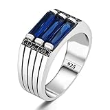 LAJARA JEWELS Natural Blue Sapphire Ring 925 Sterling Silver Handmade Gemstone Ring Gemstone Mens Ring Statement Men's Jewelry Gift for Him (11, BLUE SAPPHIRE)