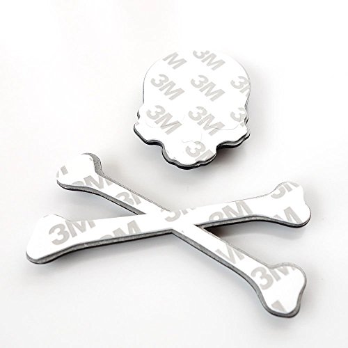 T Tocas Skull Crossbone Pirate Car 3D Emblem Chrome Metal Badge Sticker Decal #TOP3