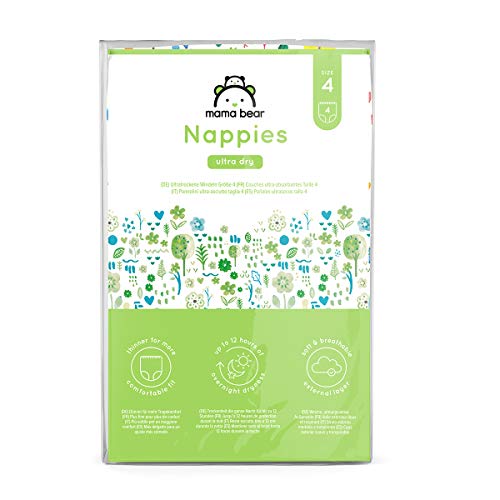 Marque Amazon- Mama Bear Couches ultra absorbantes Taille 4 (8-14kg) - avec canaux d'air- 4 couches
