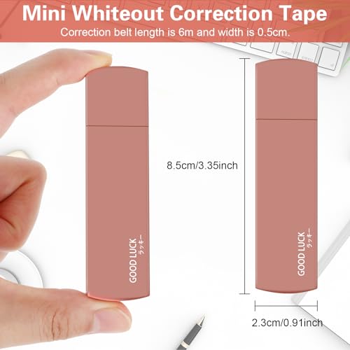 Amabro Small White Out Tapes, 6PCS Tape Roller Instant Correction Tape Mini Whiteout Tape Set Cute Correction Rollers for Students Office Workers Home School Stationery Supplies (Gradient Pink) - Image 2