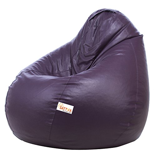 Image of Sattva Classic Teardrop Shape Bean Bag Cover (Without Beans) XL Size - Purple