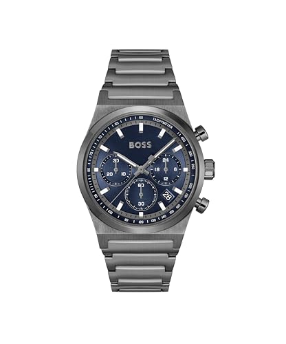 BOSS Orologio con Cronografo al Quarzo da Uomo Collezione CANDOR CHRONO - Disponibile con cinturino in acciaio inossidabile o cinturino in pelle