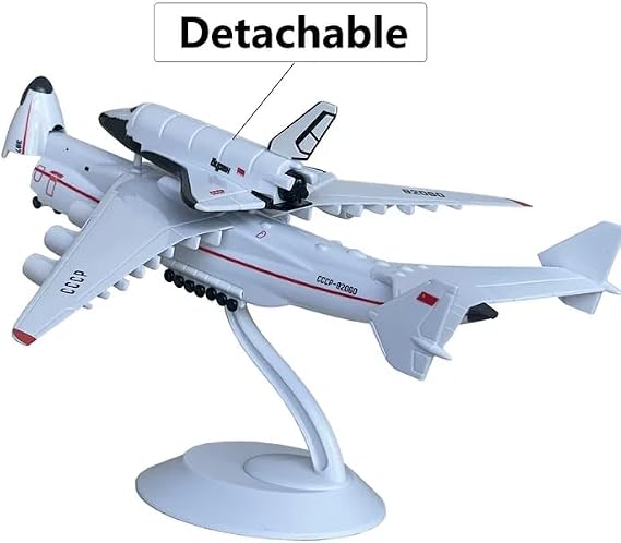 1/400 Scale an 225 Model Plane with Detachable Buran Space Shuttle Plane 8.3 Inches Antonov 225 Transport Cargo Plane with Upward-Opening Nose Ideal Collection and Gift