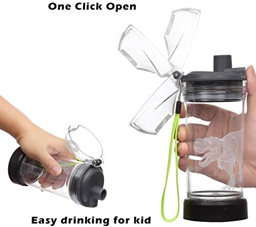 Lightzz Kids Water Bottle with 3D Wolf Illusion LED Light - 14 OZ Tritan BPA Free - Creative Ideal Travel Cup Gift for School Kid Boy Child Holiday Picnic Camping