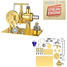 Stirling Engine Model Kit for Adults, Hot Air Stirling Engine DIY Assembly Balance Metal Engine Motor Model, Electricity Generator Mini Engine Kit Engine Building Kit Gift