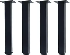 DECORILA -Selected Size Adjustable Metal Desk Legs, Square Office Table Furniture Leg, Set of 4 (10 inch)
