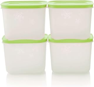 Tupperware Fm Ii Small High Green Freezermate Container 1.1L Set Of4- 1100 Ml, Plastic, Blue-Green Price In India