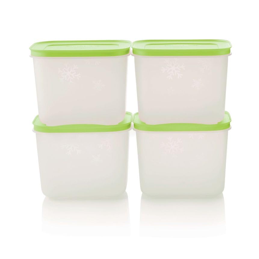 Tupperware Fm Ii Small High Green Freezermate Container 1.1L Set Of4- 1100 Ml, Plastic, Blue-Green - Review, Price and Buying Guide
