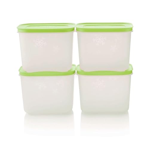 Tupperware FM II SMALL HIGH GREEN FREEZERMATE CONTAINER 1.1L SET OF4 - 1100 ml, Plastic