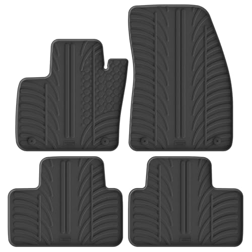 Su misura per Volvo XC40 gled Ring 393 Set di tappetini in gomma xc40 2018 di (T Profilo 4 pezzi + Kit di Clips), Nero