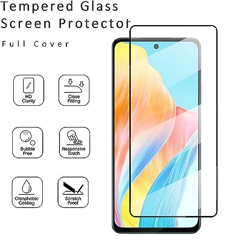 Image of Casodon Designed for Oppo A79 5G Tempered Glass Screen Protector Guard (Black) Full Screen Coverage with Easy Installation Kit