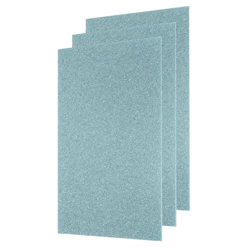 Image of MECCANIXITY 3 Pcs Light Blue Glitter Acrylic Sheets 1 /8 inch Thickness 12 inch x 8 inch Glossy PMMA Fluorescent Plastic Sheets Extruded Translucent Blanks for DIY Art Crafting Laser Cutting & Engraving