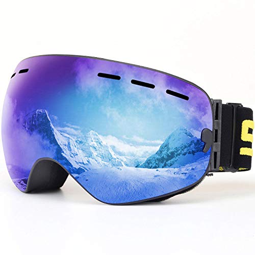 SPOSUNE OTG Ski Goggles Snow Snowboard Goggle Over Glasses with Anti-Fog Spherical Dual