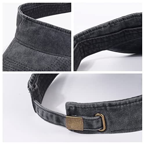 Image of HH HOFNEN Sports Sun Visor Hats Cotton Twill Ball Adjustable Sun Caps for Men Women