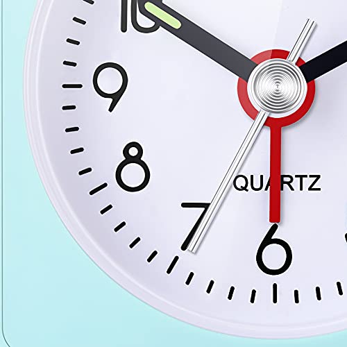 Image of Travel Analog Alarm Clock, 2.25 inch, Ultra Small Clock with Snooze and Light Function, Super Silent Non Ticking, Battery Operated, Easy Setting
