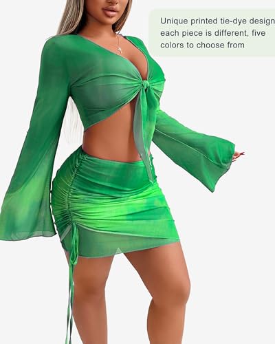 Image of Two Piece Skirt Set Shirt and Skirt Set for Women Going Out Sets Club Outfits Cute 2 Piece Sets Sexy Rave Mini Skirt