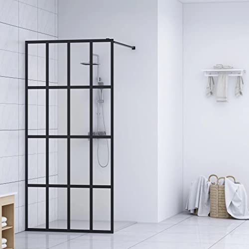 VidaXL Duschwand Für Walk-In Dusche – ESG-Sicherheitsglas Matt Schwarz, 90x195 Cm – Verstellbar, Einfach Zu Reinigen