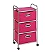 Honey-Can-Do CRT-02348 Fabric Rolling Cart with 3 Drawers, Pink