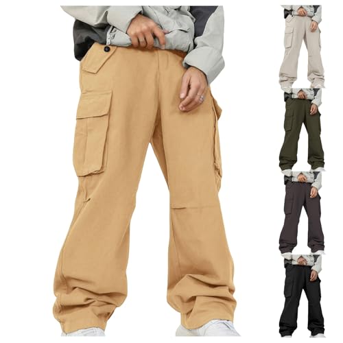 Mens Paratrooper Pants Casual Loose Cargo Pants High Waisted Wide Leg Hiking Trousers Fashion Breathable Trousers4
