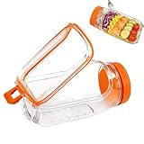 CUTIECLUB Tarro de ensalada con apertura lateral, portátil, color naranja