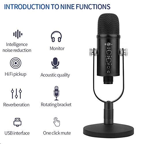 rebirthesame Professionelles USB Mikrofon Professionelles USB-Kondensatormikrofon Mit Wechselbarer Richtcharakteristik… – Bild 6