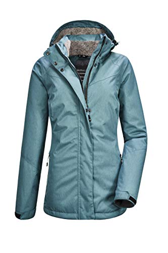 Ostfold Wmn Jck C - Giacca funzionale da rimovibile e stampa termica e 35610-000 blu-verde 44 donna con cappuccio