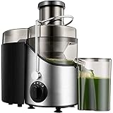 Estrattore di succo a masticazione lenta con 2 modalità di velocità - Estrattore di succo a freddo - Motore silenzioso e funzione inversa - Estrattore di succo facile da pulire - Ricette di succhi pe