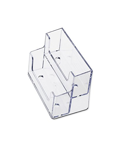 SOURCEONE.ORG 2 Tier Premium Acrylic Clear Business Card Holder, Clear
