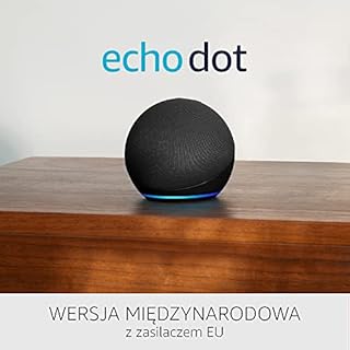 Echo Dot (5. generacja, 2022) | Wersja międzynarodowa | Inteligentny głośnik z Alexą | Kolor Grafitowy | Język polski niedostępny