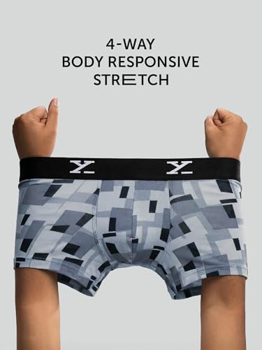 Image of XYXX Men's CloudSoft Modal Printed Trunks| Snug Fit, 4-Way Stretch & No-Marks Waistband Underwear for Man