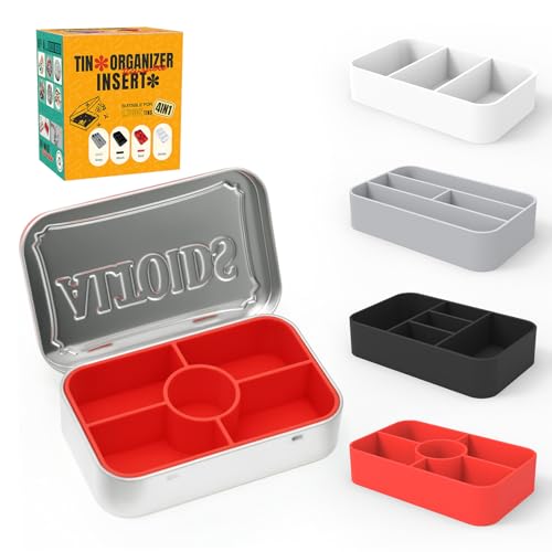 Wzporzst Hard Plastic Organizer Insert Compatible with Altoids 1.76oz Mint Tins Sturdy Compartment Storage Box for Fly Fishing Tackle Crafts Jewelry Small Parts (Random Color)