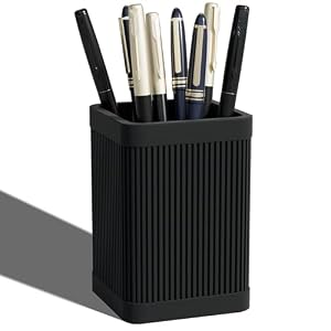 Aesthetic Pen Holder For Desk, Modern Silicone Pencil Holder, Stylish Office Desk Decor, Made of 5 mm Thickened Premium Silicone, Office Desk Organizer And Accessories (Black) | For Desk, Modern