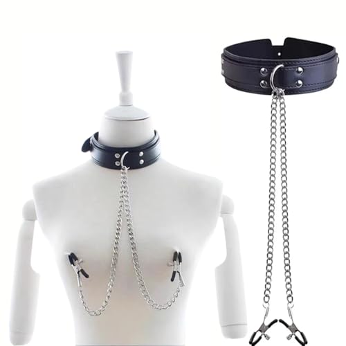 SMグッズ ニップルクリップ 首枷 BDSM 乳首クリッパー 首輪 - 画像6