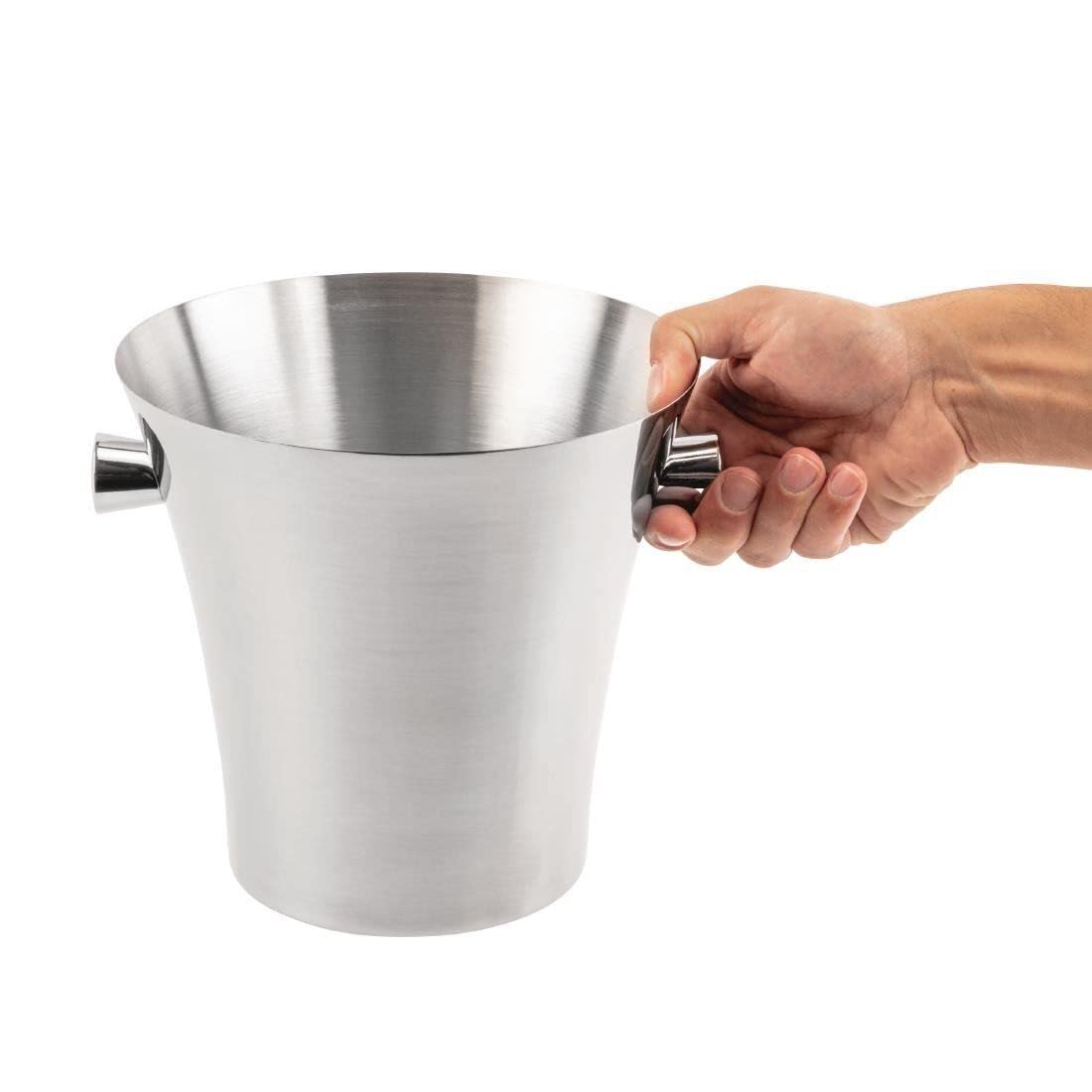 Olympia Seau à vin avec poignées, acier inoxydable massif, 210 (Ø) mm x 230 (H) mm, design évasé pouvant contenir plus de glace, pour bar, restaurant et usage domestique, DR594